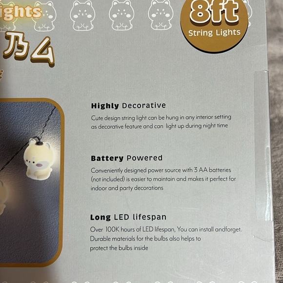 Kawaii Shiba Dog PINK SKY String Lights - Picture 5 of 5